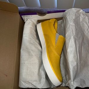 Yellow slip ons